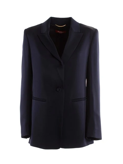 GIACCA BLAZER IN CREPE LUCIDO DONNA BLU