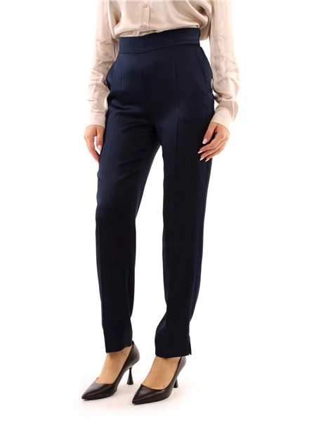 PANTALONI A SIGARETTA IN ENVER SATIN DONNA BLU