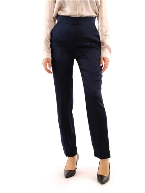 PANTALONI A SIGARETTA IN ENVER SATIN DONNA BLU