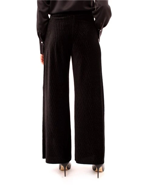 PANTALONI PALAZZO IN VELLUTO DONNA NERO