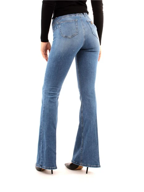 JEANS A ZAMPA MISTO COTONE FLARE DONNA BLU