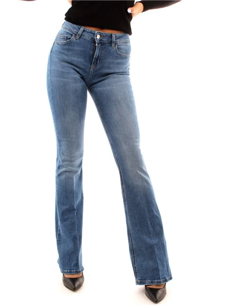 JEANS A ZAMPA MISTO COTONE FLARE DONNA BLU