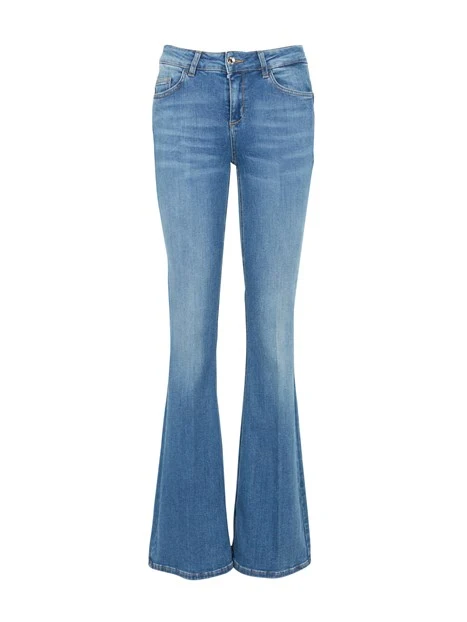 JEANS A ZAMPA MISTO COTONE FLARE DONNA BLU