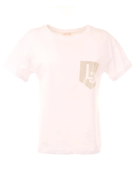 T-SHIRT MANICA CORTA CON TASCHINO LOGATO DONNA BIANCO