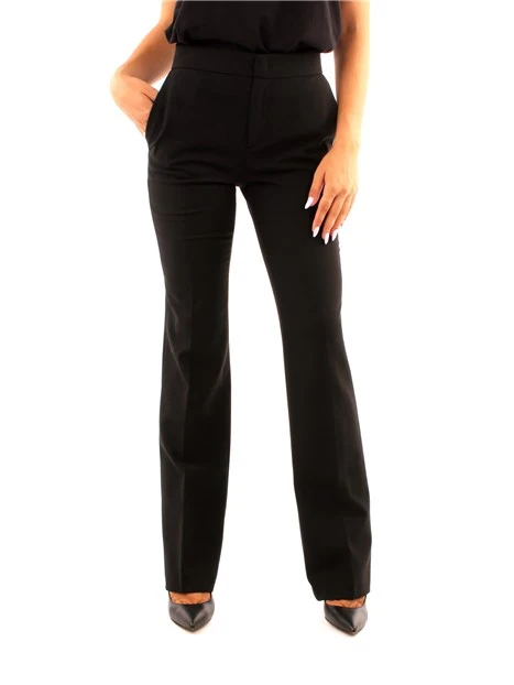 PANTALONI PALAZZO IN MISTO LANA DONNA NERO