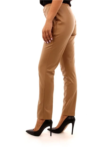 PANTALONI A SIGARETTA IN ECOPELLE DONNA BEIGE