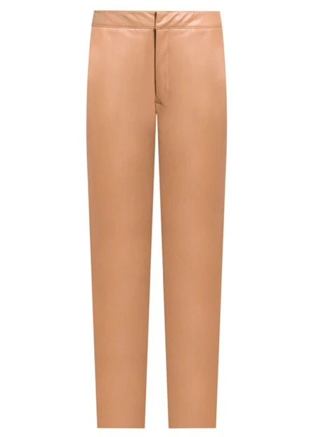 PANTALONI A SIGARETTA IN ECOPELLE DONNA BEIGE