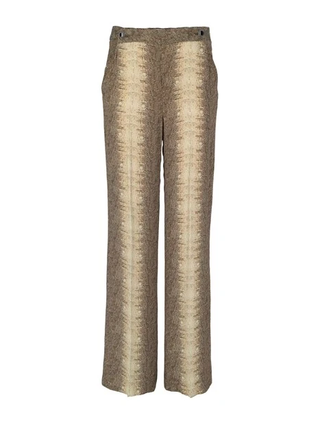 PANTALONI PALAZZO A FANTASIA ANIMALIER DONNA BEIGE