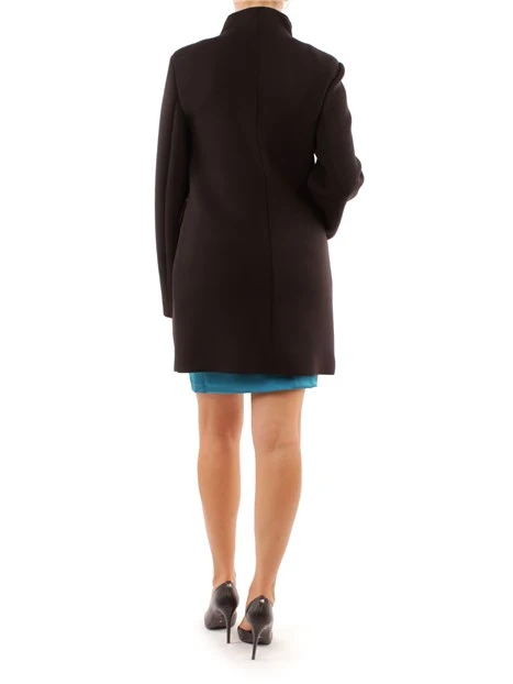 CAPPOTTO LUNGO CON COLLO ALTO DONNA NERO