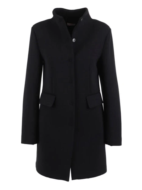 CAPPOTTO LUNGO CON COLLO ALTO DONNA NERO