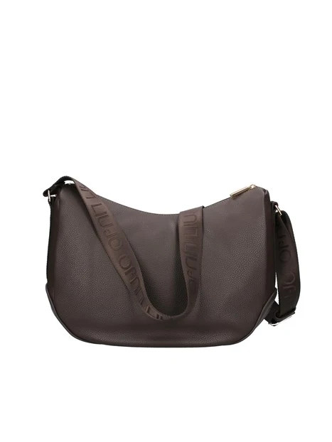 BORSA A TRACOLLA CON ZIP DIAGONALE DONNA MARRONE