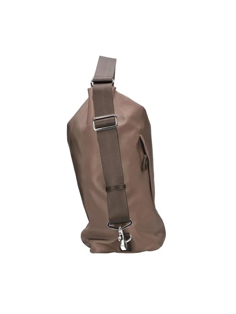 BORSA A SPALLA HUNTER BICOLORE CON MANICO AMOVIBILE DONNA BEIGE MARRONE