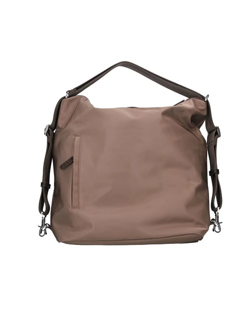 BORSA A SPALLA HUNTER BICOLORE CON MANICO AMOVIBILE DONNA BEIGE MARRONE