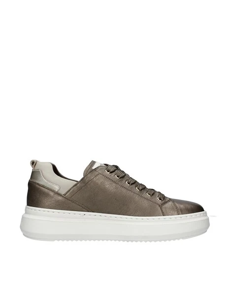 SNEAKERS CON LACCI METALLIZZATI DONNA FANGO