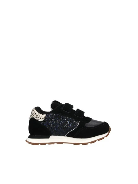 SNEAKERS KELLY BIG GLITTER CON STRAPPO BAMBINA NERO