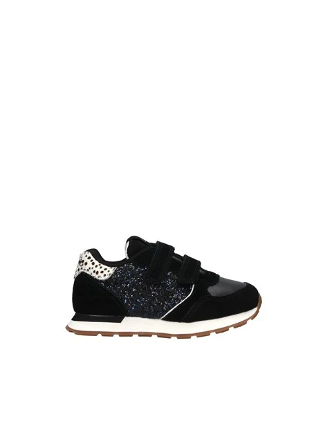 SNEAKERS KELLY BIG GLITTER CON STRAPPO BAMBINA NERO