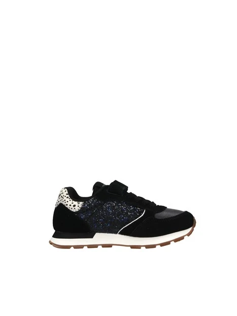 SNEAKERS KELLY BIG GLITTER CON STRAPPO BAMBINA NERO