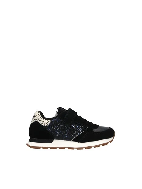 SNEAKERS KELLY BIG GLITTER CON STRAPPO BAMBINA NERO