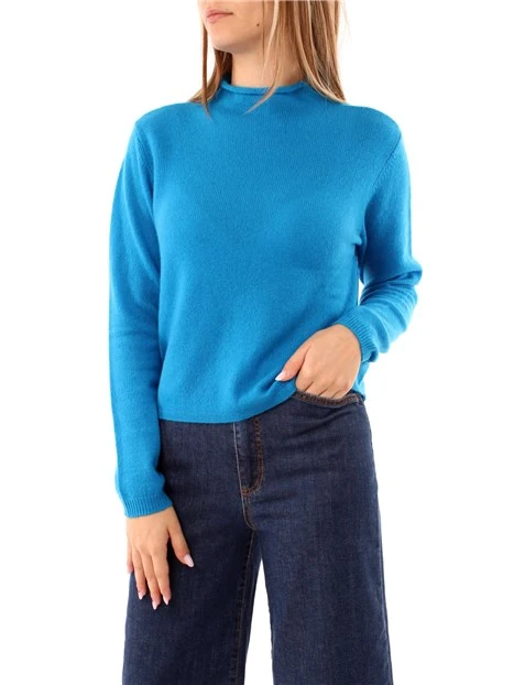 MAGLIA DOLCEVITA IN PURO CASHMERE DONNA BLU