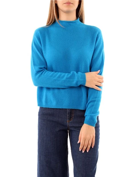 MAGLIA DOLCEVITA IN PURO CASHMERE DONNA BLU