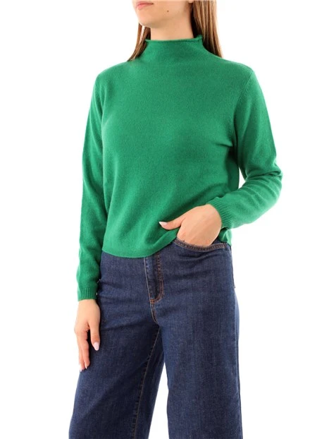 MAGLIA DOLCEVITA IN PURO CASHMERE DONNA VERDE