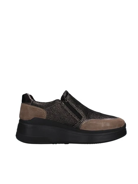 SNEAKERS SLIP ON A DONNA BEIGE E NERO