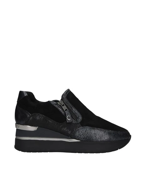 SNEAKERS SLIP ON CON ZEPPA ALTA DONNA NERO