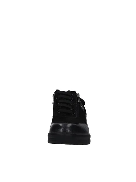 SNEAKERS SCAMOSCIATE CON ZIP E LACCI DONNA NERO