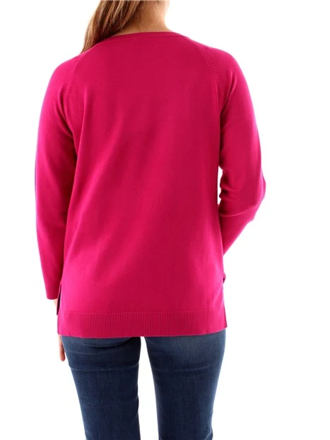 MAGLIA GIROCOLLO IN FILATO DONNA FUCSIA