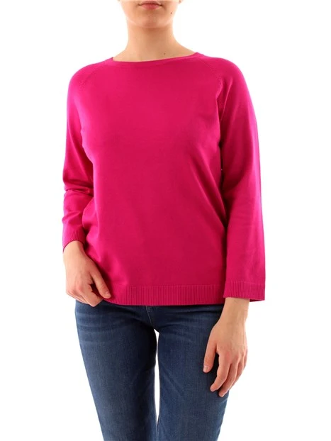 MAGLIA GIROCOLLO IN FILATO DONNA FUCSIA