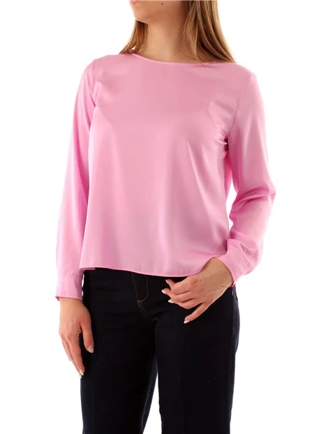 BLUSA GIROCOLLO  IN RASO DONNA ROSA PASTELLO