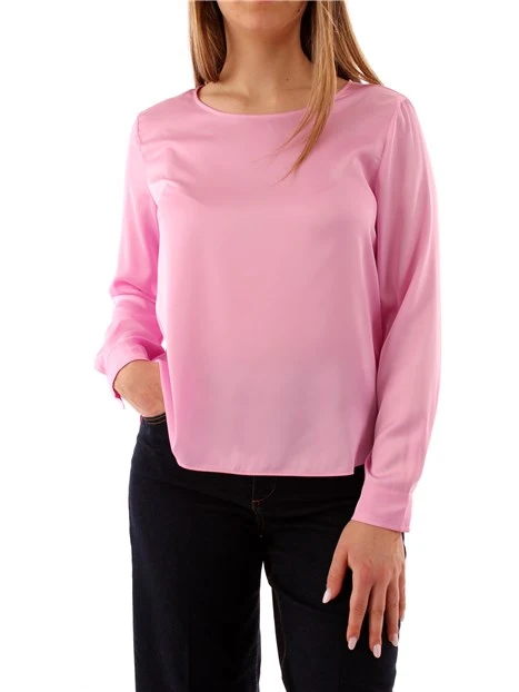 BLUSA GIROCOLLO  IN RASO DONNA ROSA PASTELLO