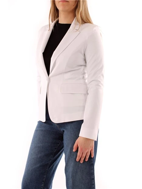 GIACCA BLAZER MONOPETTO IN PUNTO MILANO DONNA BIANCO