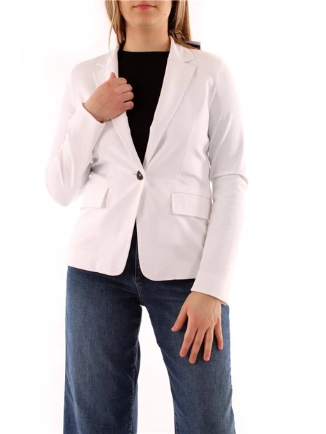 GIACCA BLAZER MONOPETTO IN PUNTO MILANO DONNA BIANCO