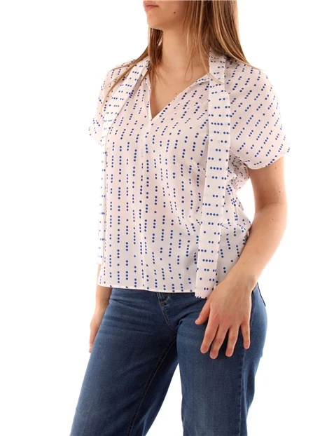 BLUSA CON SCIARPINA DONNA BIANCO