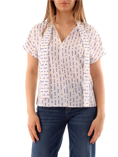 BLUSA CON SCIARPINA DONNA BIANCO