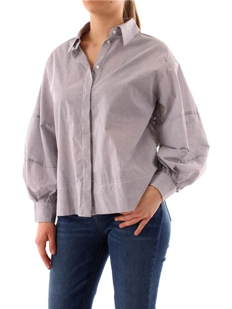 CAMICIA A RIGHE DONNA BLU NAVY