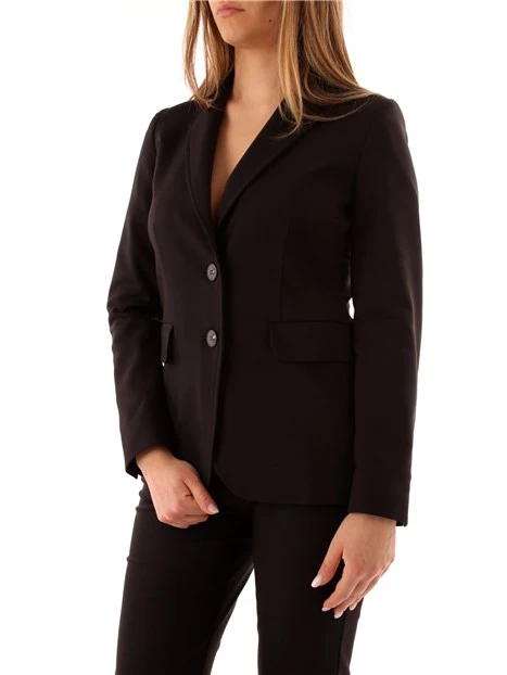 GIACCA BLAZER MONOPETTO IN MISTO COTONE DONNA NERO