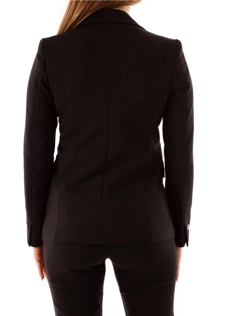 GIACCA BLAZER MONOPETTO IN MISTO COTONE DONNA NERO