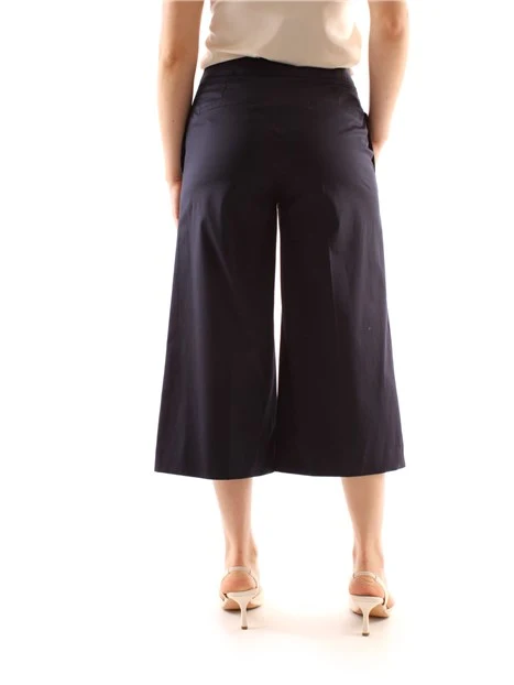 PANTALONI CROPPED IN COTONE DONNA BLU NOTTE