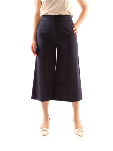 PANTALONI CROPPED IN COTONE DONNA BLU NOTTE