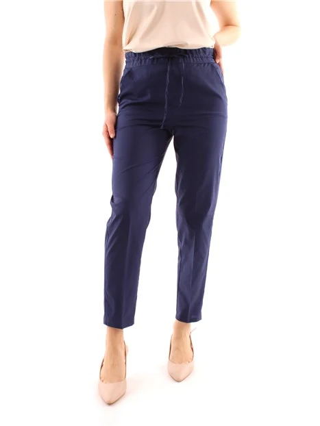 PANTALONI JOGGERS CON VITA ELASTICA DONNA BLU