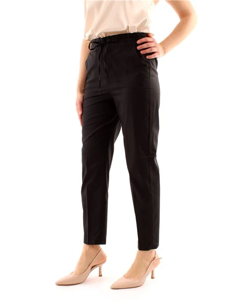 PANTALONI JOGGERS CON VITA ELASTICA DONNA NERO