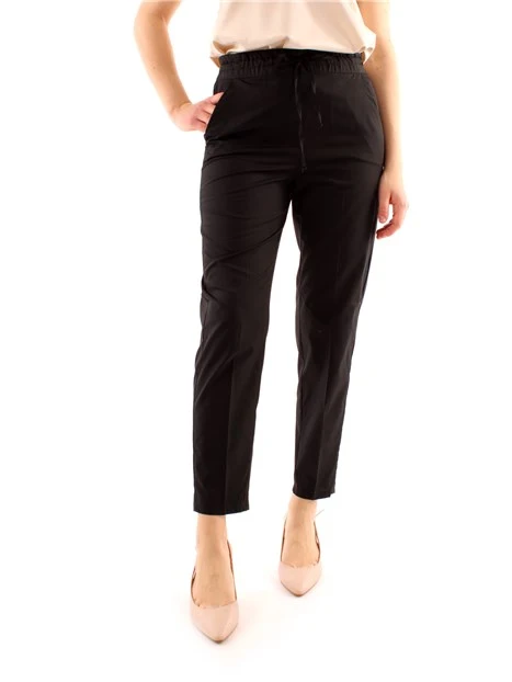 PANTALONI JOGGERS CON VITA ELASTICA DONNA NERO