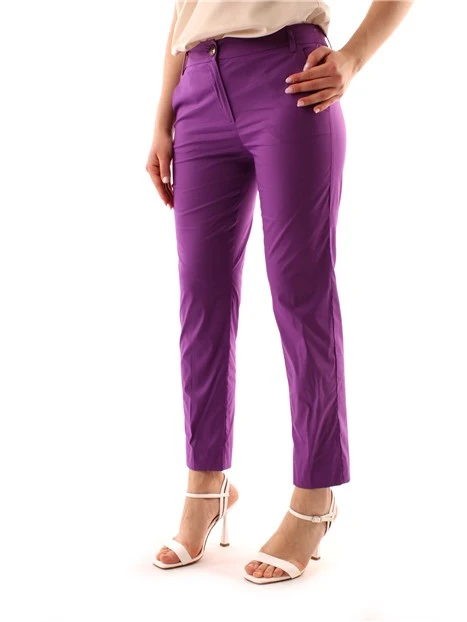 PANTALONI CHINO VITA BASSA DONNA VIOLA