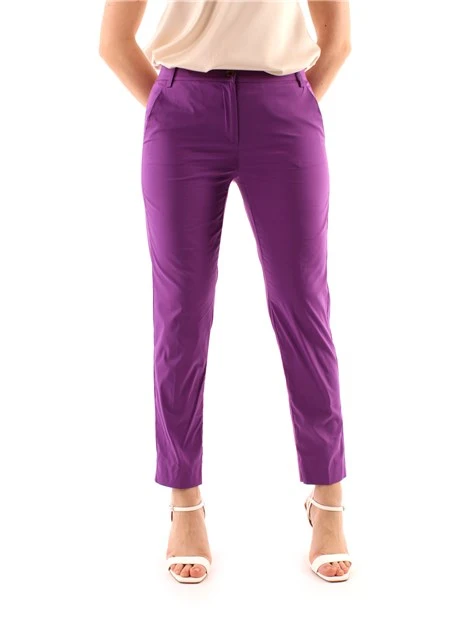 PANTALONI CHINO VITA BASSA DONNA VIOLA