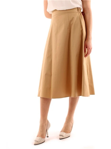 GONNA LUNGA SVASATA IN COTONE DONNA BEIGE