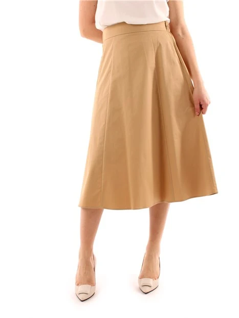 GONNA LUNGA SVASATA IN COTONE DONNA BEIGE