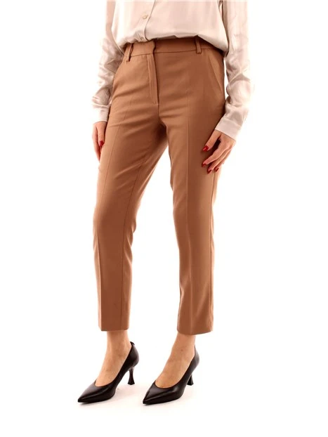 PANTALONI CROPPED IN MISTO VISCOSA DONNA BEIGE