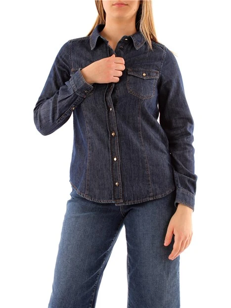 CAMICIA IN DENIM DI COTONE DONNA BLU